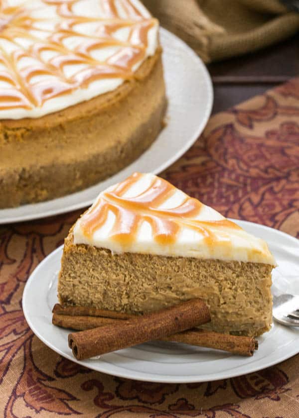Caramel Topped Pumpkin Cheesecake {That Skinny Chick Can Bake}