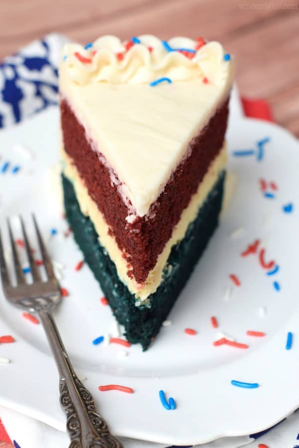 Red, White, and Blue Cheesecake Cake {Wine & Glue}